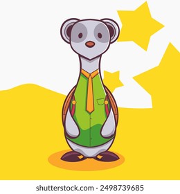 Cute Animal Character Premium Vector, Tema De Regreso A La Escuela. Adecuado como ilustración para varios propósitos.