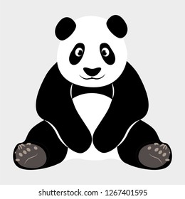 Cute animal character. Smiling panda illustration isolated on white background.