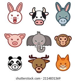 cute animal character vector collection
