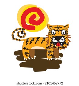cute animal character vector icon for sticker and background