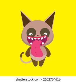 cute animal character vector icon for sticker and background