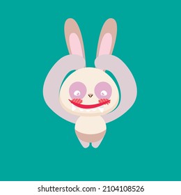 cute animal character vector icon for sticker and background