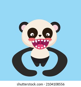 cute animal character vector icon for sticker and background