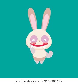 cute animal character vector icon for sticker and background