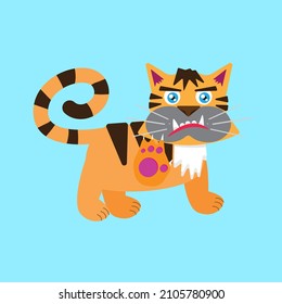 cute animal character vector icon for sticker and background