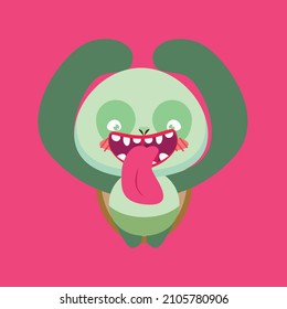 cute animal character vector icon for sticker and background