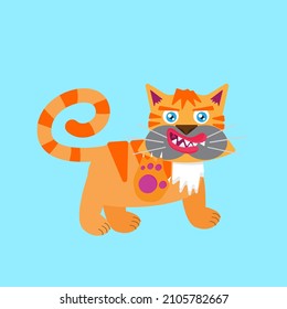 cute animal character vector icon for sticker and background