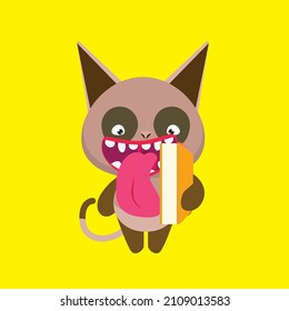 cute animal character vector icon for sticker and background