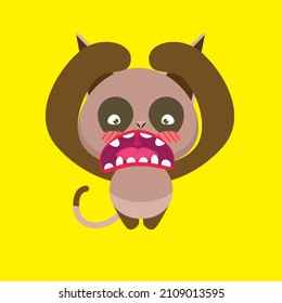 cute animal character vector icon for sticker and background