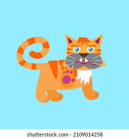 cute animal character vector icon for sticker and background