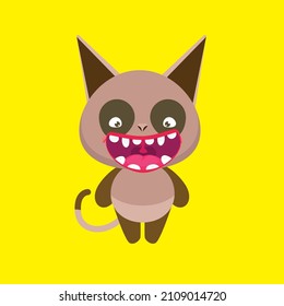 cute animal character vector icon for sticker and background