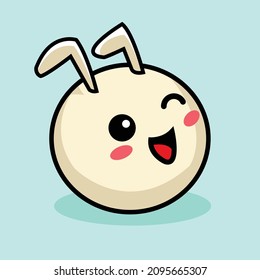 cute animal character vector cute little round bunny
