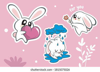 cute animal character vector set
