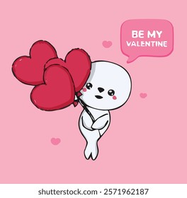 Cute animal characters valentine's day greeting posters or card with useful  background. Cute simple and love poster or greeting cards templates for social media post.
