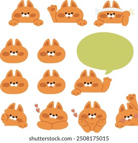 Cute animal characters with various expressions