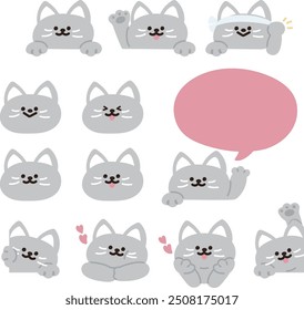 Cute animal characters with various expressions