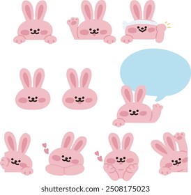 Cute animal characters with various expressions