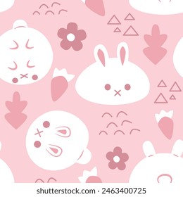 Cute animal child seamless pattern background