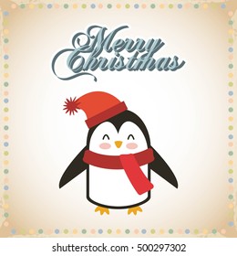 cute animal christmas celebration card vector illustration design