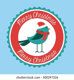cute animal christmas celebration card vector illustration design