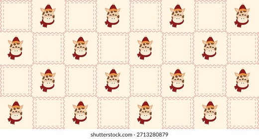 Patrón sin fisuras de Navidades de animales lindos. Coquette Patchwork edredón de Navidad de fondo para la tela, papel de embalaje, decoración y Fondo de pantalla