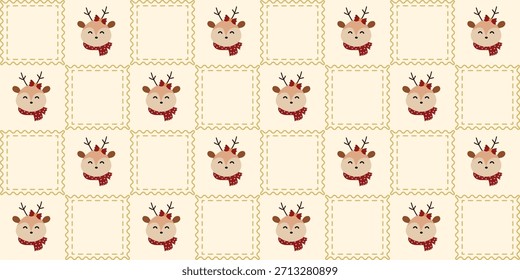Patrón sin fisuras de Navidades de animales lindos. Coquette Patchwork edredón de Navidad de fondo para la tela, papel de embalaje, decoración y Fondo de pantalla
