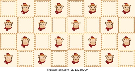 Patrón sin fisuras de Navidades de animales lindos. Coquette Patchwork edredón de Navidad de fondo para la tela, papel de embalaje, decoración y Fondo de pantalla
