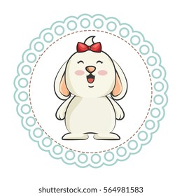 cute animal with circular frame