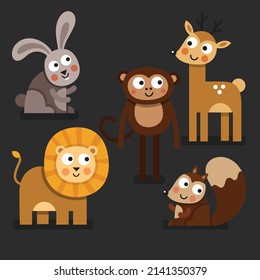 cute animal collection with deer