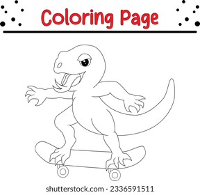 Cute Animal coloring page for children. Black and white vector illustration for coloring book