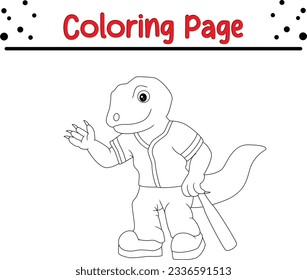 Cute Animal coloring page for children. Black and white vector illustration for coloring book