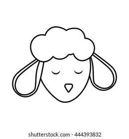 Cute animal concept represented by sheep icon. isolated and flat illustration 