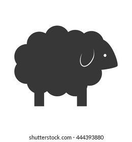 Cute animal concept represented by sheep icon. isolated and flat illustration 