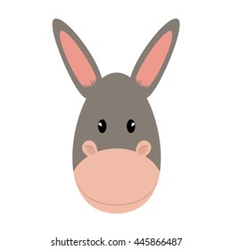 Cute animal concept represented by donkey icon. isolated and flat illustration 