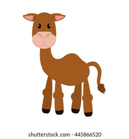 Cute animal concept represented by camel icon. isolated and flat illustration 
