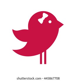 Cute animal concept represented by bird icon. Isolated and Flat illustration