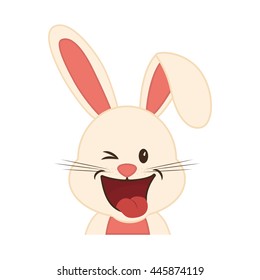 Cute animal concept represented by rabbit icon. isolated and flat illustration 