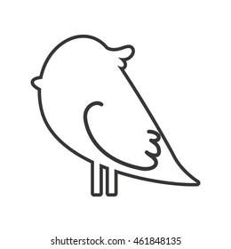 Cute animal concept represented by bird cartoon icon. Isolated and flat illustration
