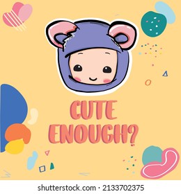 cute animal costume kid character illustration with abstract background