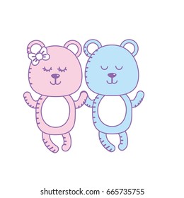 cute animal couple bear together