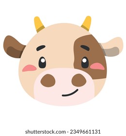 cute animal cow icon, flat illustration for your design flat style