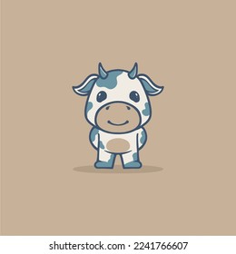 CUTE ANIMAL COW VECTOR STOK