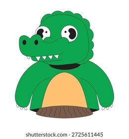 Bonito animal crocodilo mão marionete personagem ilustração