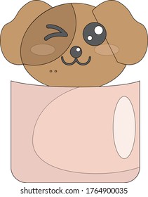 
cute animal in a cup in the style of kawaii for printing on postcards and fabrics