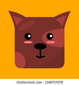 cute animal dog head cartoon icon vector illustration design
