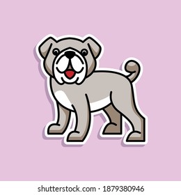 Cute Animal Dog sticker design vector