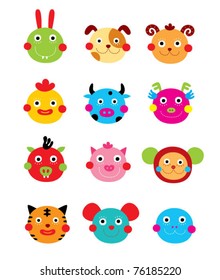 cute animal doodle icons