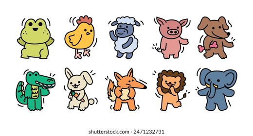 Cute Animal Doodle Set Collection