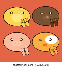 cute animal doormat for kids vector