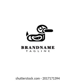 cute animal duck logo icon modern vector illustration